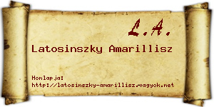 Latosinszky Amarillisz névjegykártya